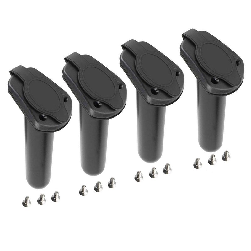 NovelBee 4 Pack of Kayak Deck Plastic Flush Mount Fishing Boat Rod Holders with Cap Cover,Gasket and Mounting Screws - Image 3